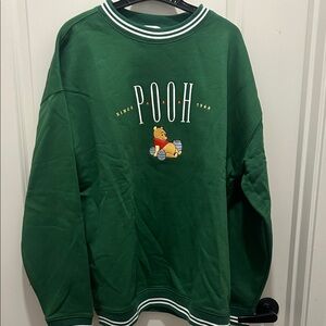 Disney Green Pooh Crewneck Sweater